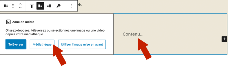 Ajouter un bloc Media et texte