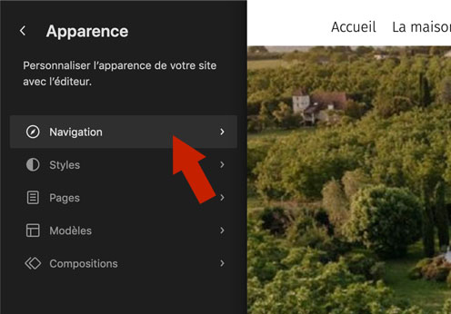 Apparence > Navigation