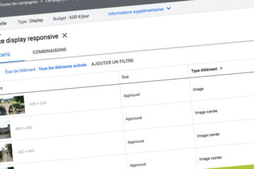 Copie d'écran campagne display responsive