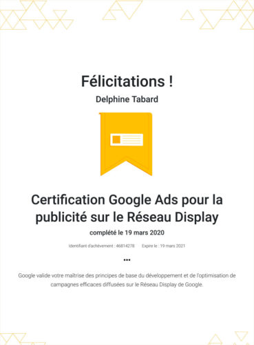 Certification Google Ads réseau Display