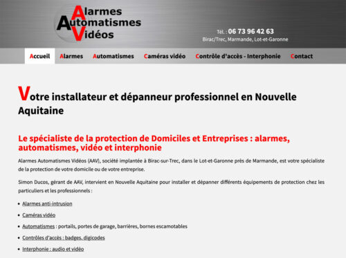 Alarmes Automatismes Vidéos