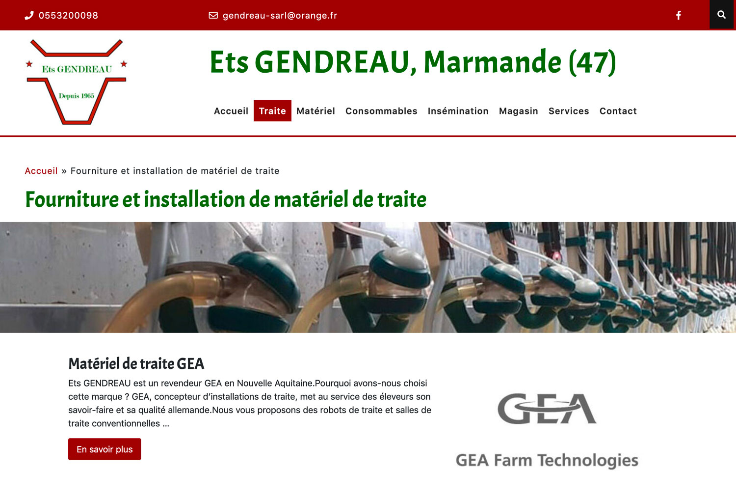 Site vitrine WordPress Ets Gendreau