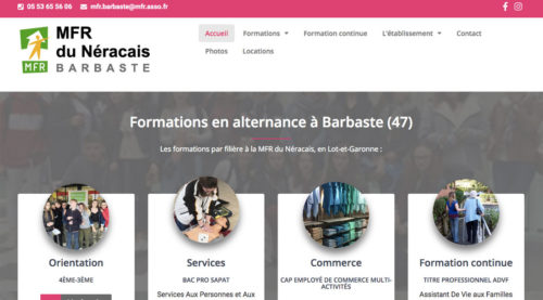 Site internet MFR de Barbaste