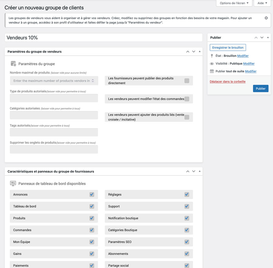 Edition des Groupes de vendeurs - Marketking
