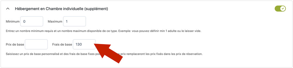 Prix pour une option saisonnière avec YITH